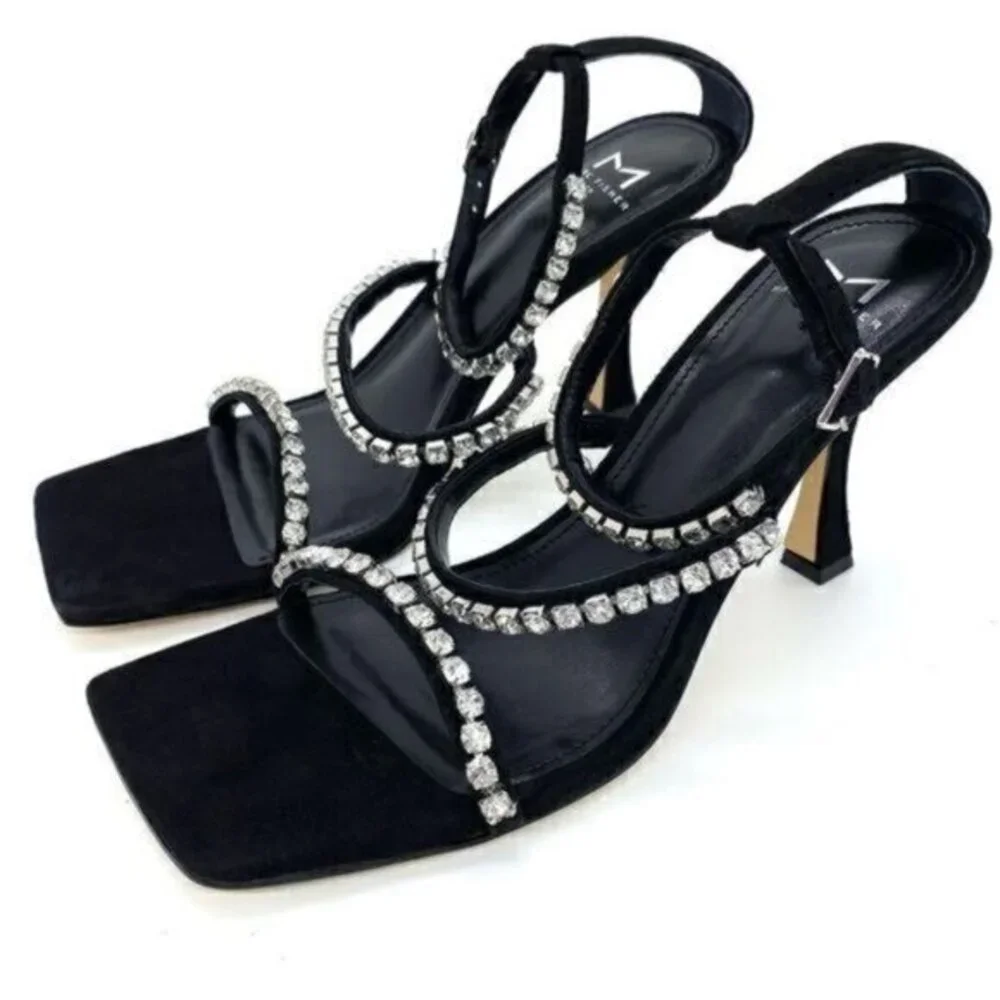 Marc Fisher Women's Dezzi Embellished Strappy High Heel Sandals Size 8 New
